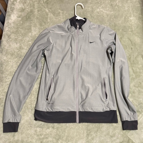 Nike Men's Gray and Black Zip Up Jacket - Picture 1 of 11